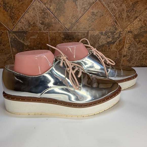Chinese Laundry Shoes - Silver Platform Oxford Shoes